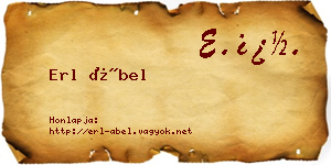 Erl Ábel névjegykártya